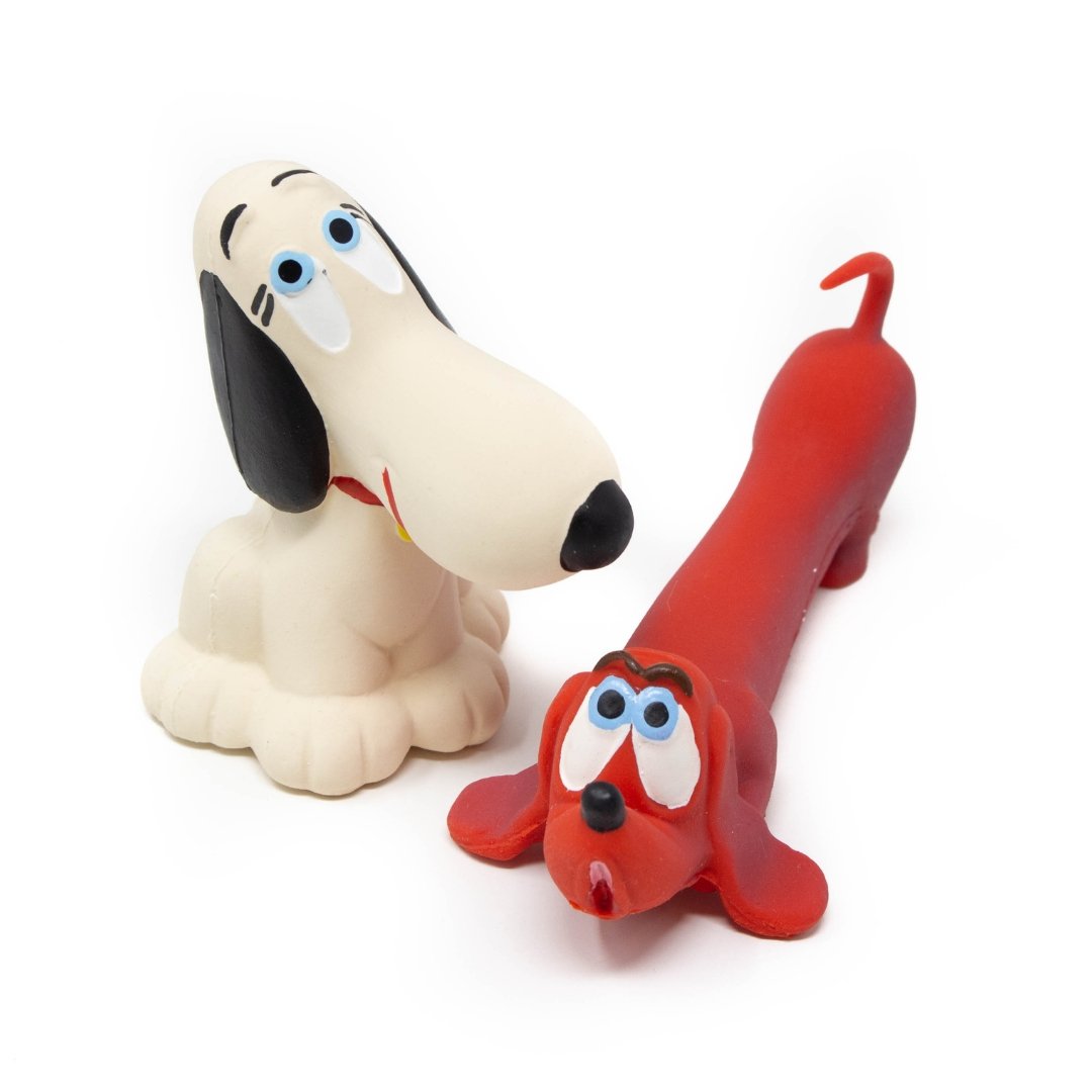 Beagle &amp; Sausage Dog Small 2-set - Natural Rubber Toys
