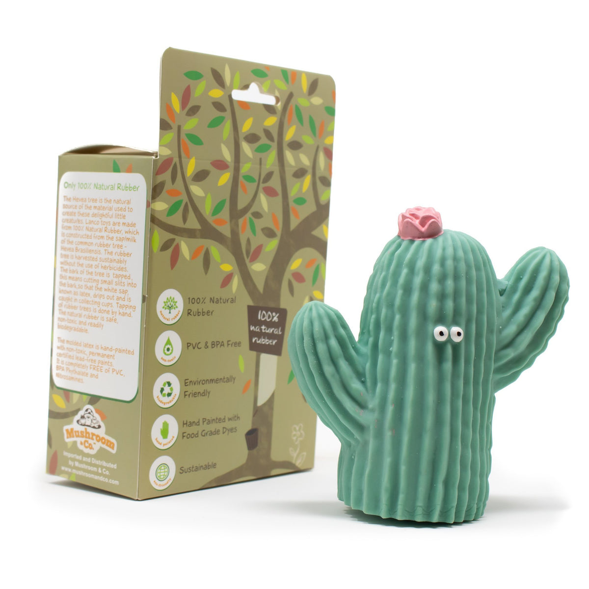 Teething Toys Babies - Cactus Green the Teether | Natural Rubber Toys