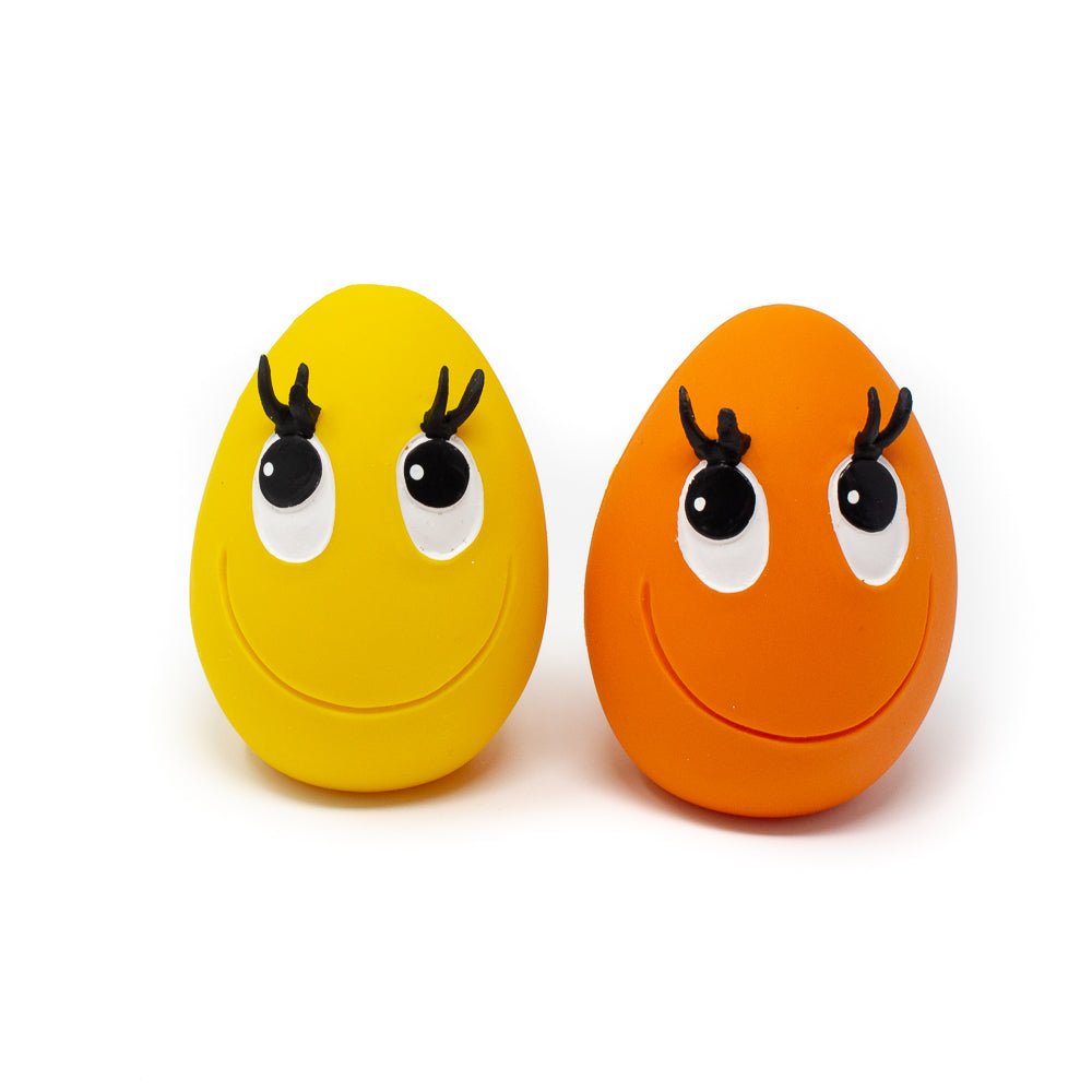 DISPATCH on 6th February! XL OVO Egg Yellow &amp; Orange 2-Set - Natural Rubber Toys