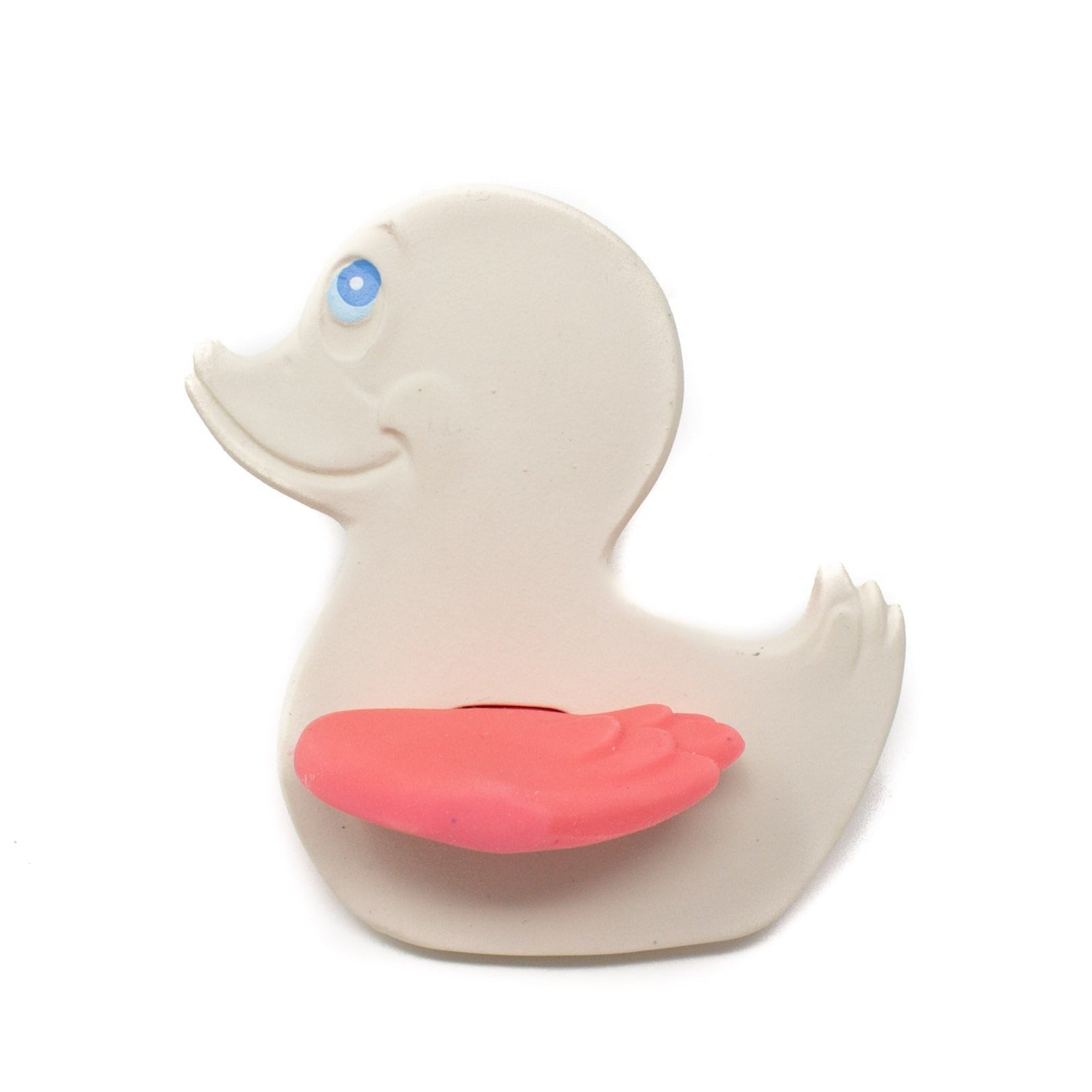Duckling the Teether with Pink Wings - Natural Rubber Toys