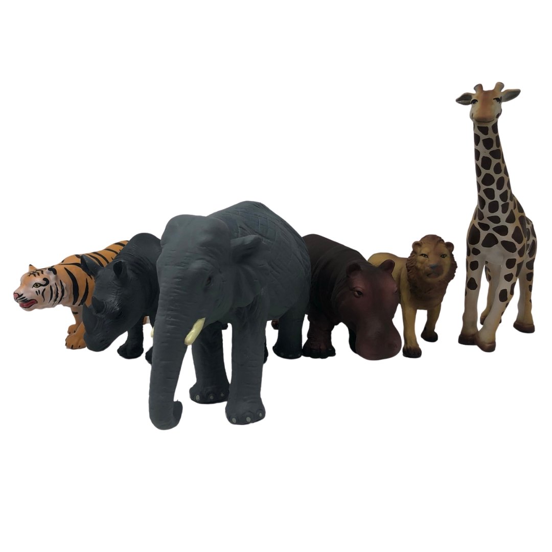 African Animal 6-Set for toddlers - Natural Rubber Toys