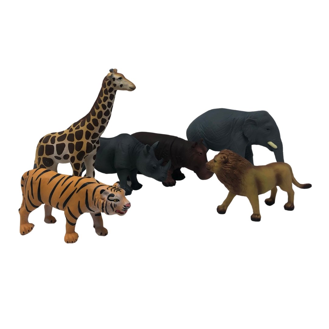 African Animal 6-Set for toddlers - Natural Rubber Toys