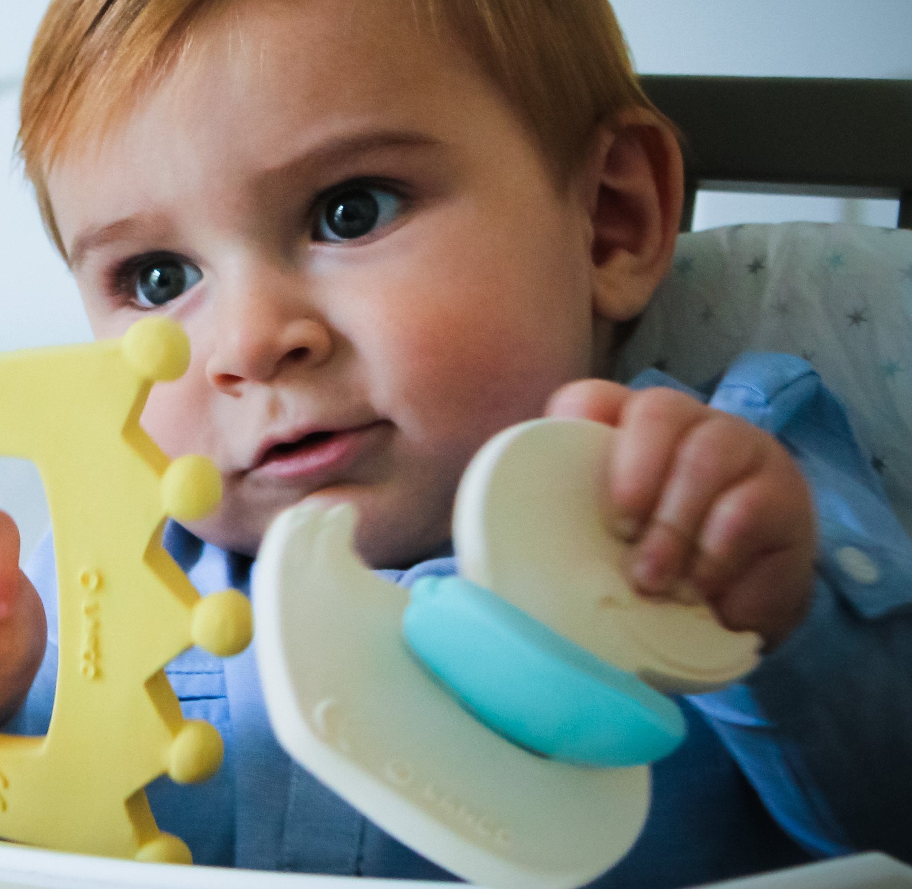 Baby Bath With Blue Duck - Duck and Teether | Natural Rubber Toys