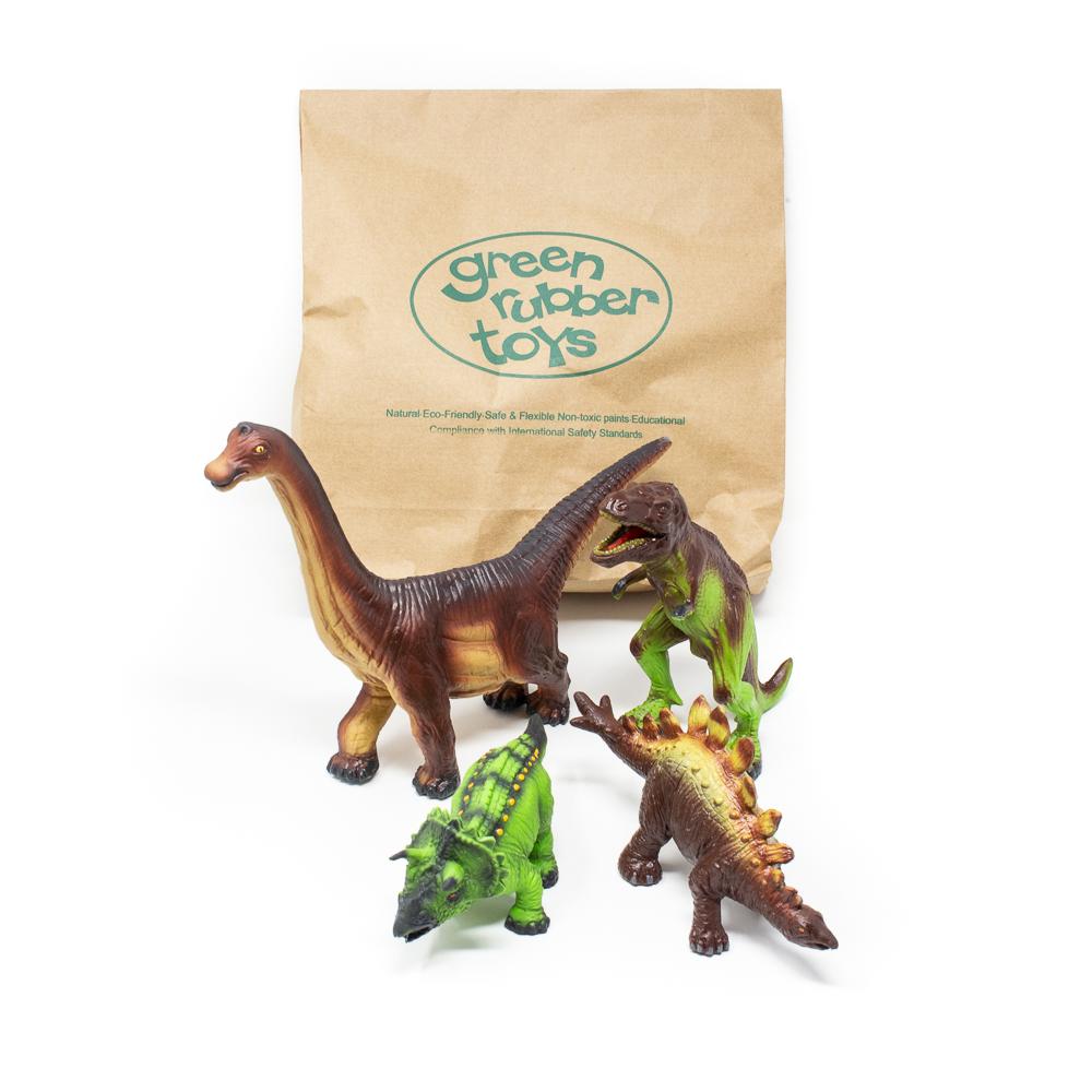 DINOSAURS (set of 4) - Natural Rubber Toys