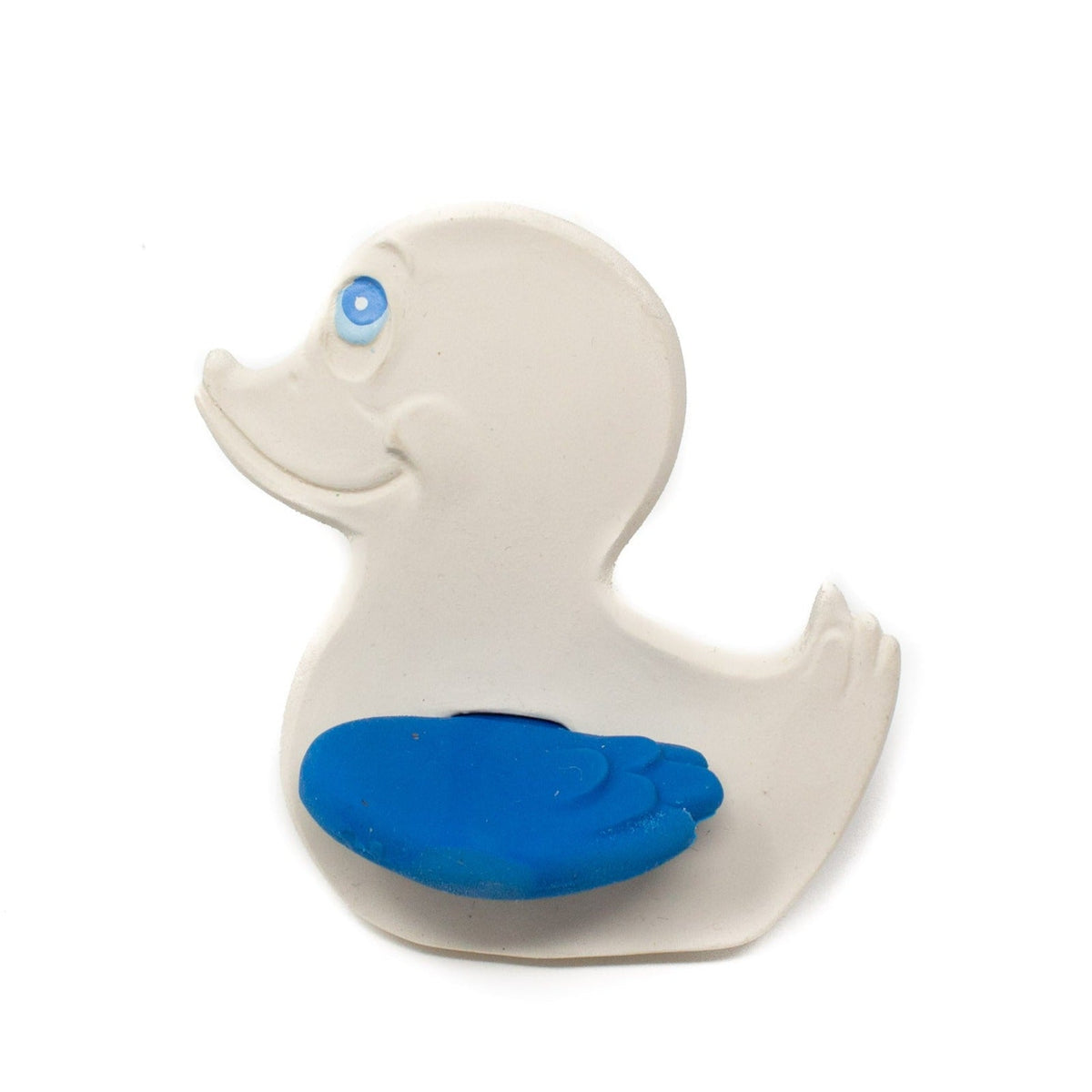 Duckling the Teether with Blue Wings - Natural Rubber Toys