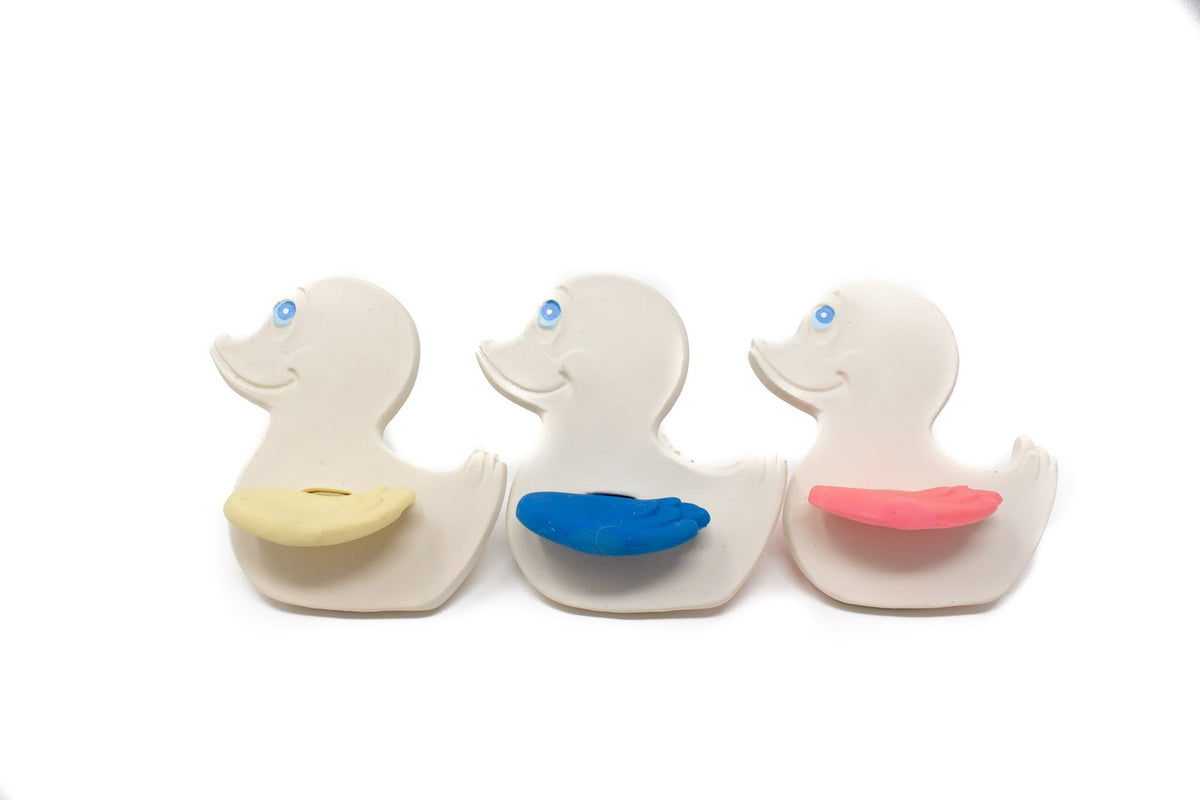 Teether With Pink Wings - Lanco Ducks Range | Natural Rubber Toys