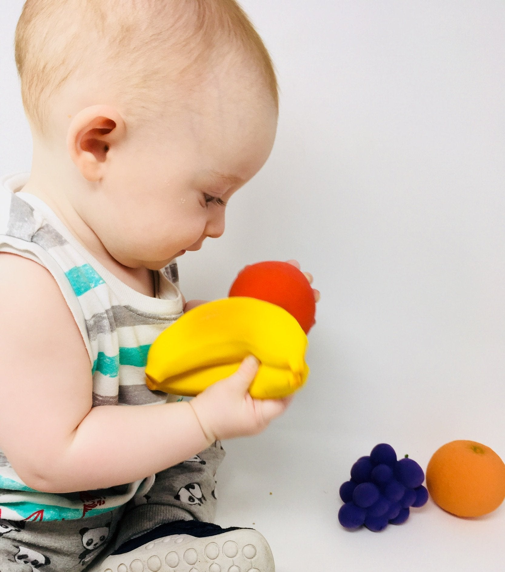 Fruit Shaped Organic Toys - Fruit Play Food Set | Natural Rubber Toys