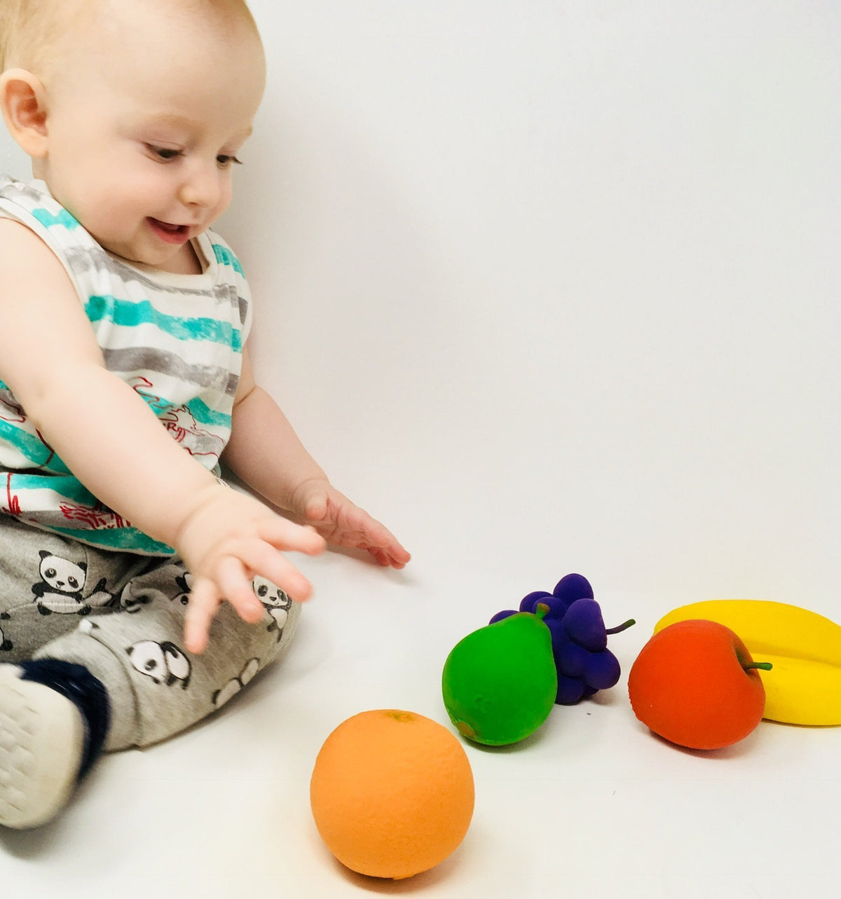 Fruit Shaped Organic Toys - Fruit Play Food Set | Natural Rubber Toys