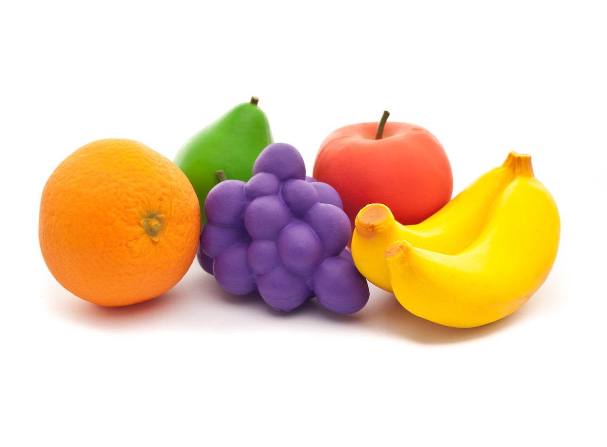 Fruit Shaped Organic Toys - Fruit Play Food Set | Natural Rubber Toys