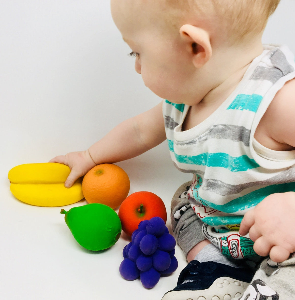 Fruit Shaped Organic Toys - Fruit Play Food Set | Natural Rubber Toys