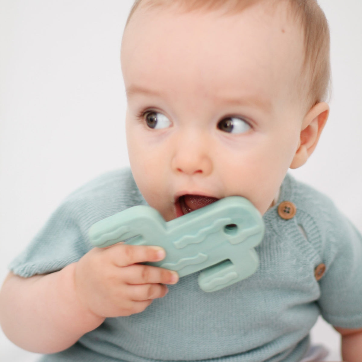 Green Cactus Baby Gift - Rubber Toy For Baby&#39;s | Natural Rubber Toys