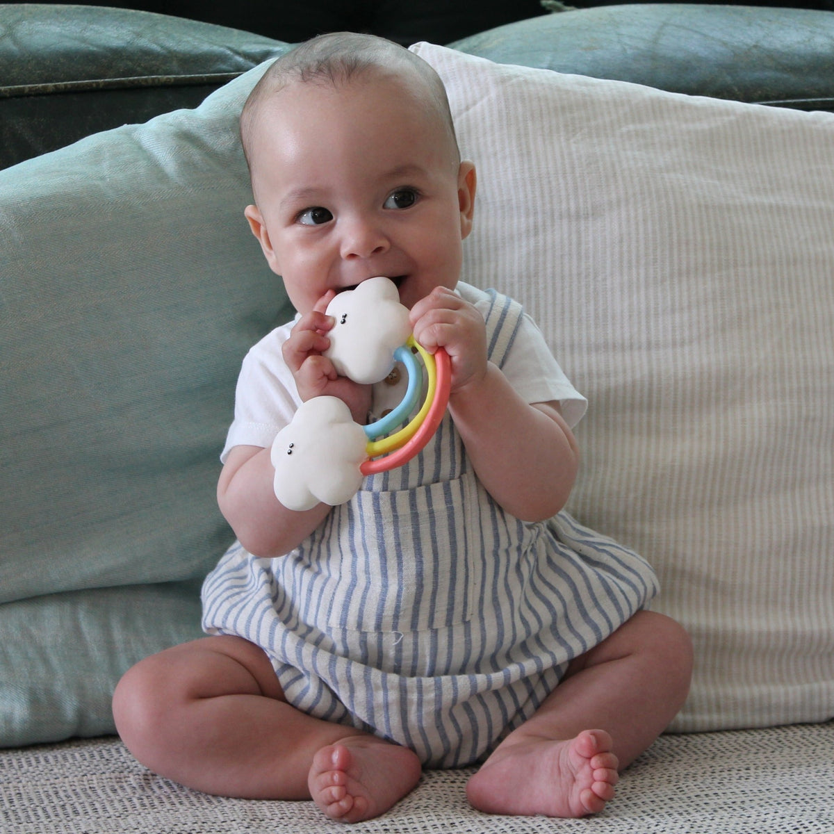 Happy Rainbow Teething Toy - Rubber Toys | Natural Rubber Toys