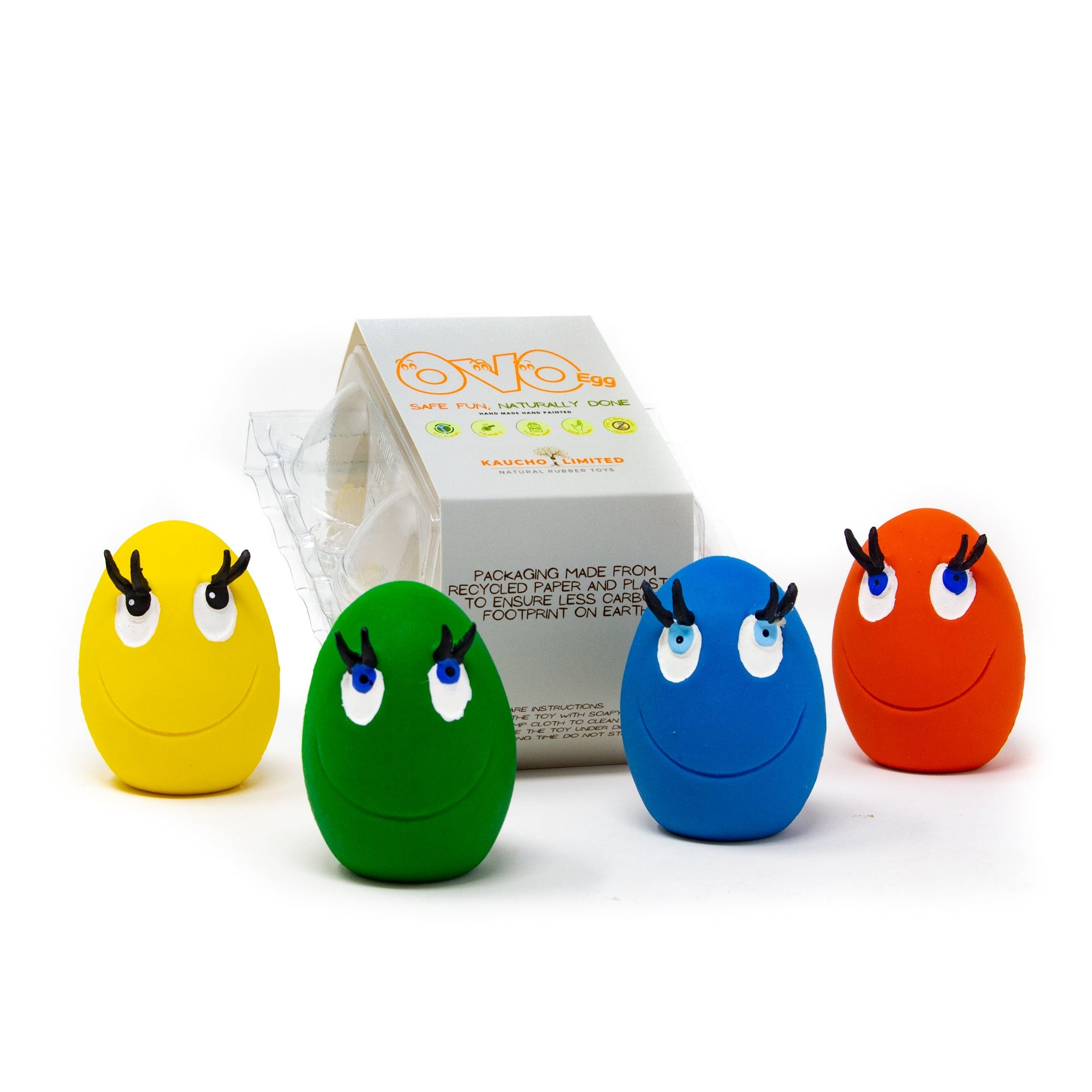 OVO the Egg Original (set of 4 eggs) - Natural Rubber Toys
