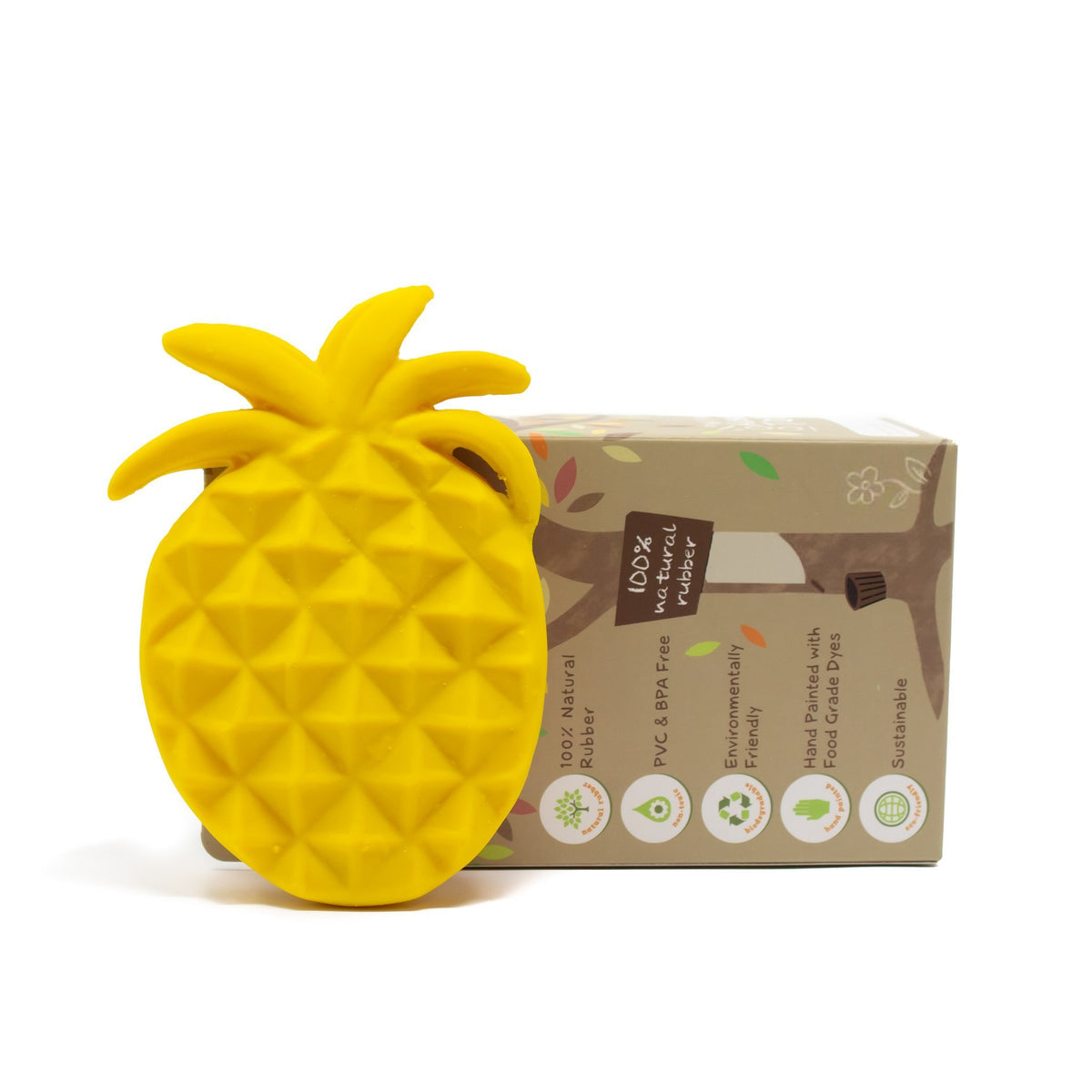 Pineapple the Teether, fully moulded - Natural Rubber Toys