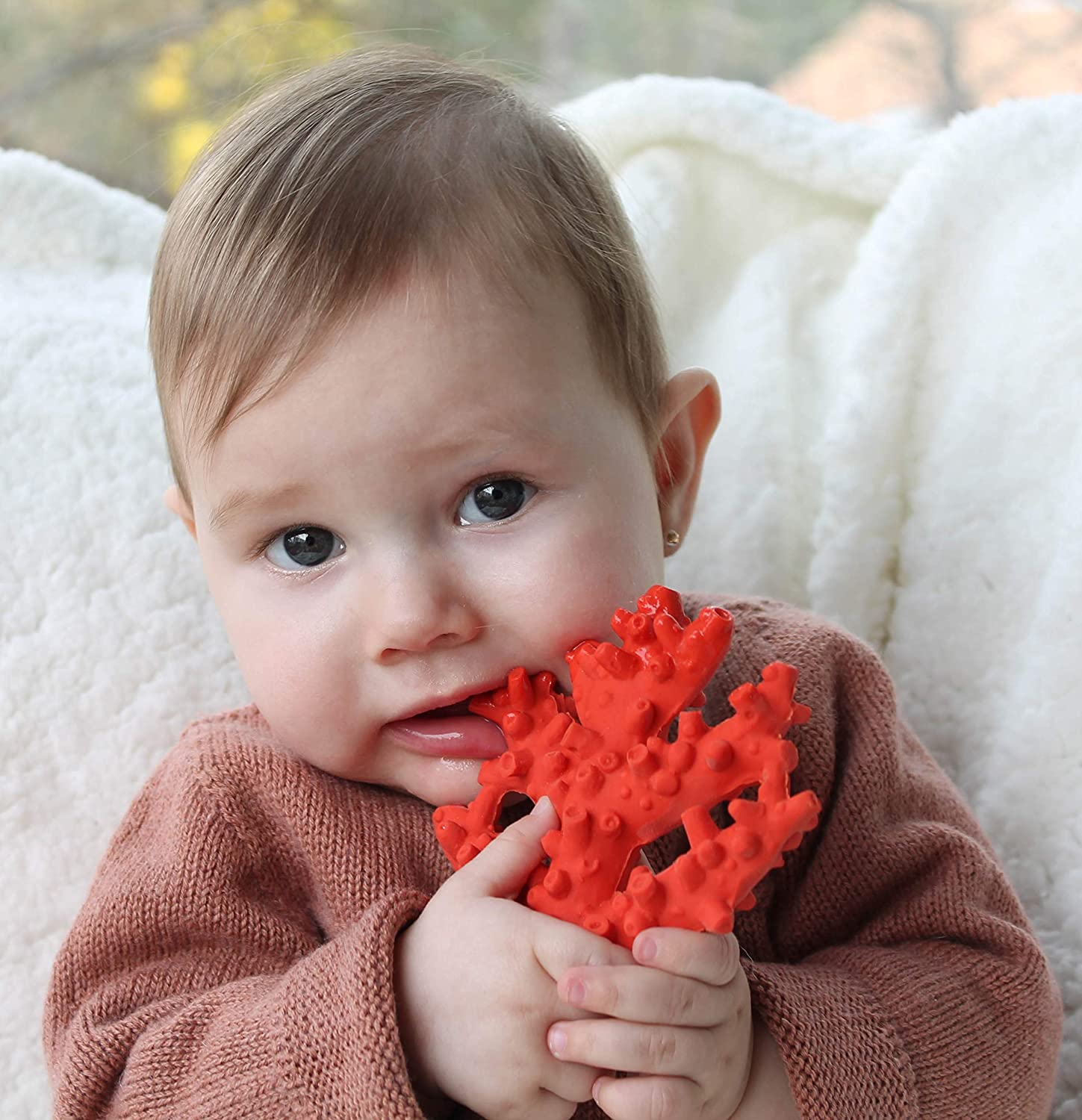 Red Coral the Teether by Lanco - Natural Rubber Toys