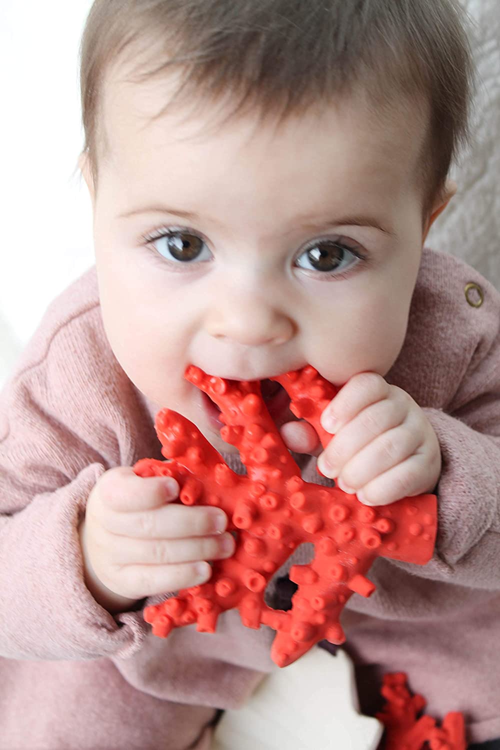 Red Coral the Teether by Lanco - Natural Rubber Toys