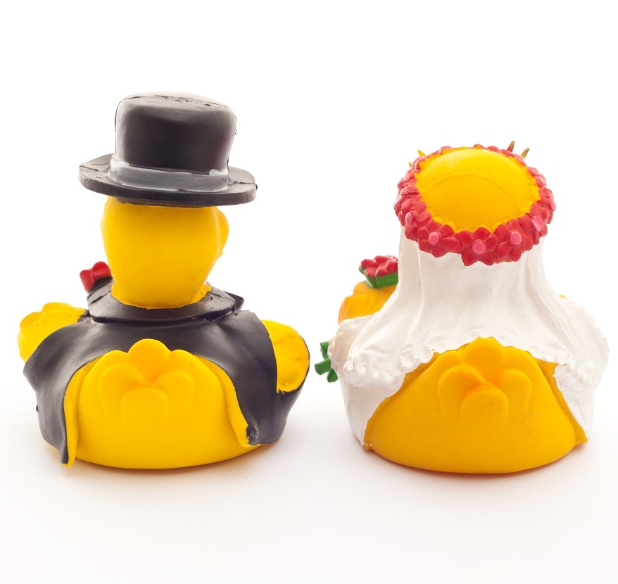 Rubber Duck Wedding 2-Set - Natural Rubber Toys