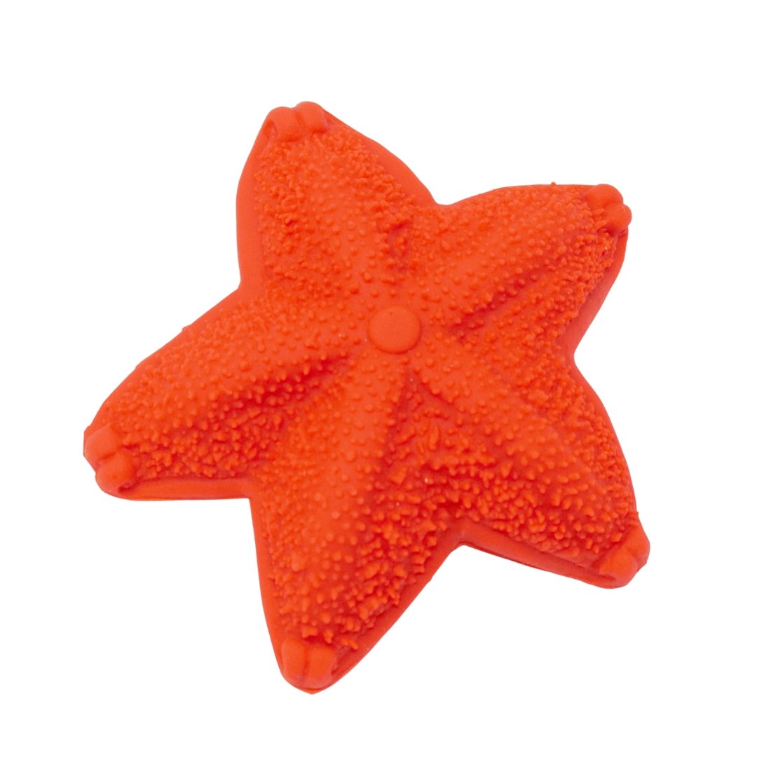 Seastar the Teether, red, fully moulded - Natural Rubber Toys