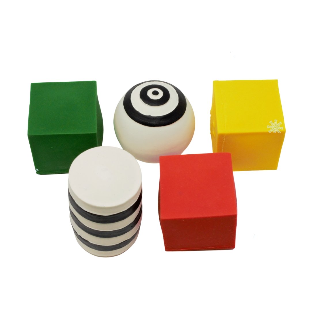 Shapes 5-Set, fully moulded - Natural Rubber Toys