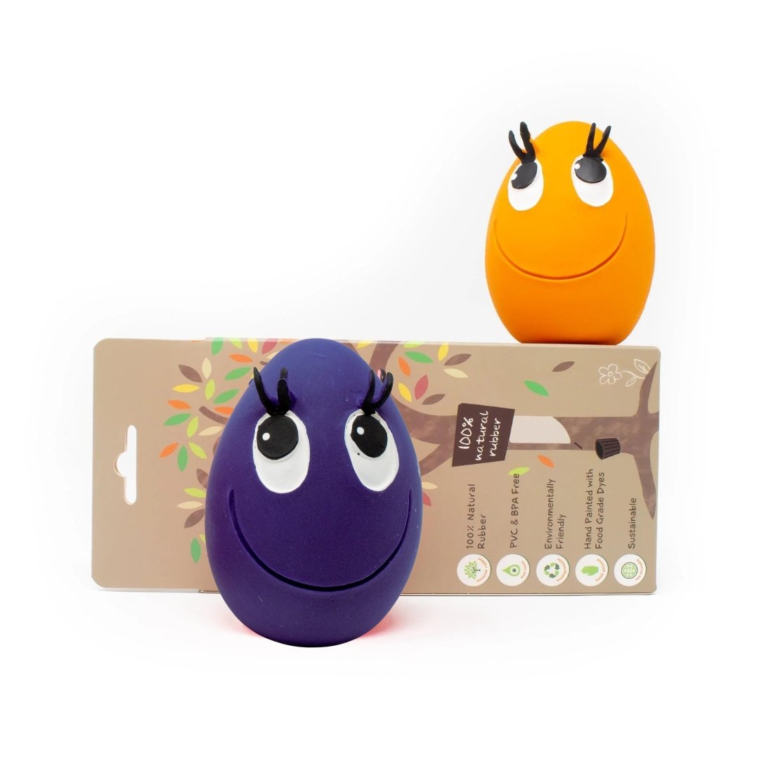 XL OVO Egg (Orange &amp; Purple) 2-Set - Natural Rubber Toys