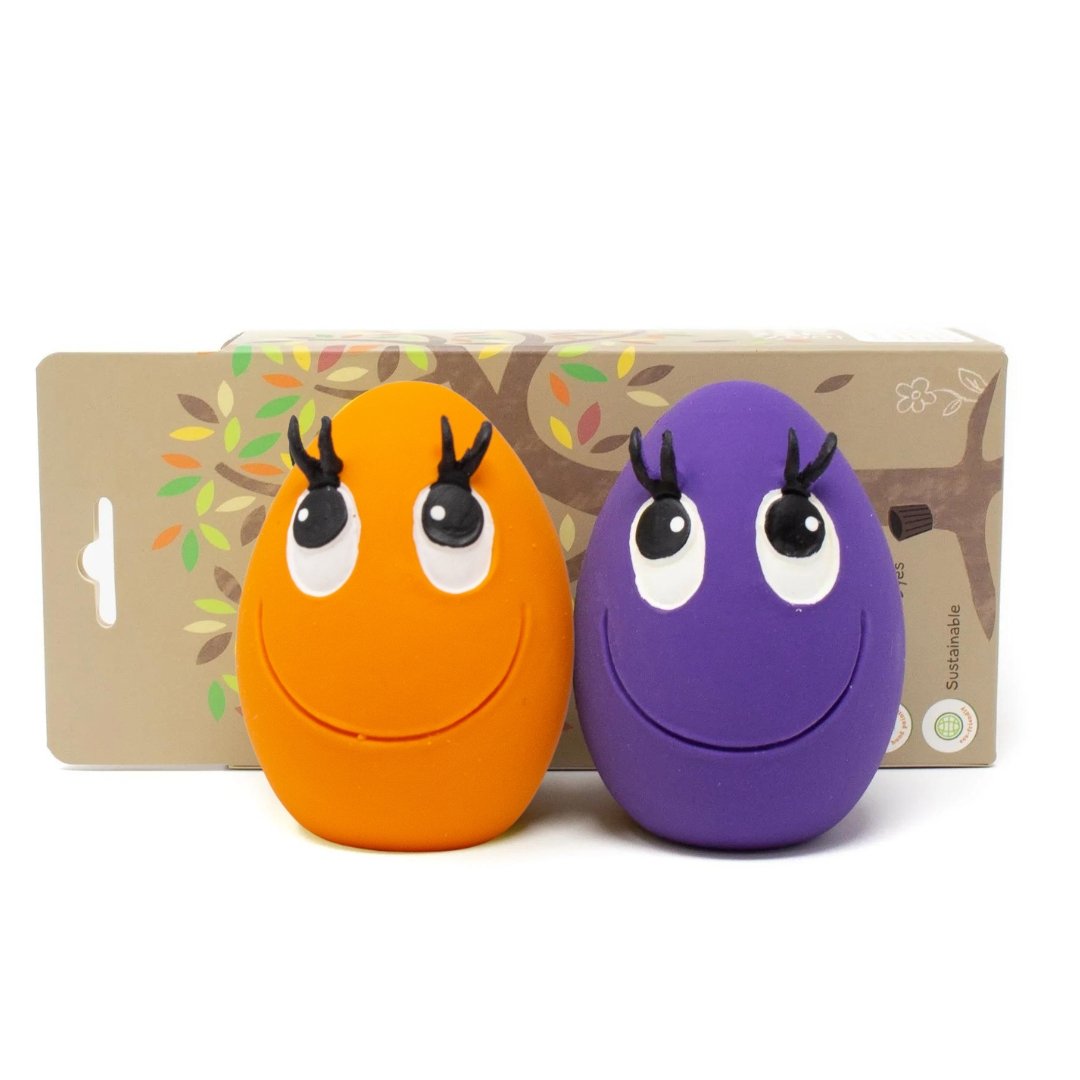 XL OVO Egg (Orange &amp; Purple) 2-Set - Natural Rubber Toys