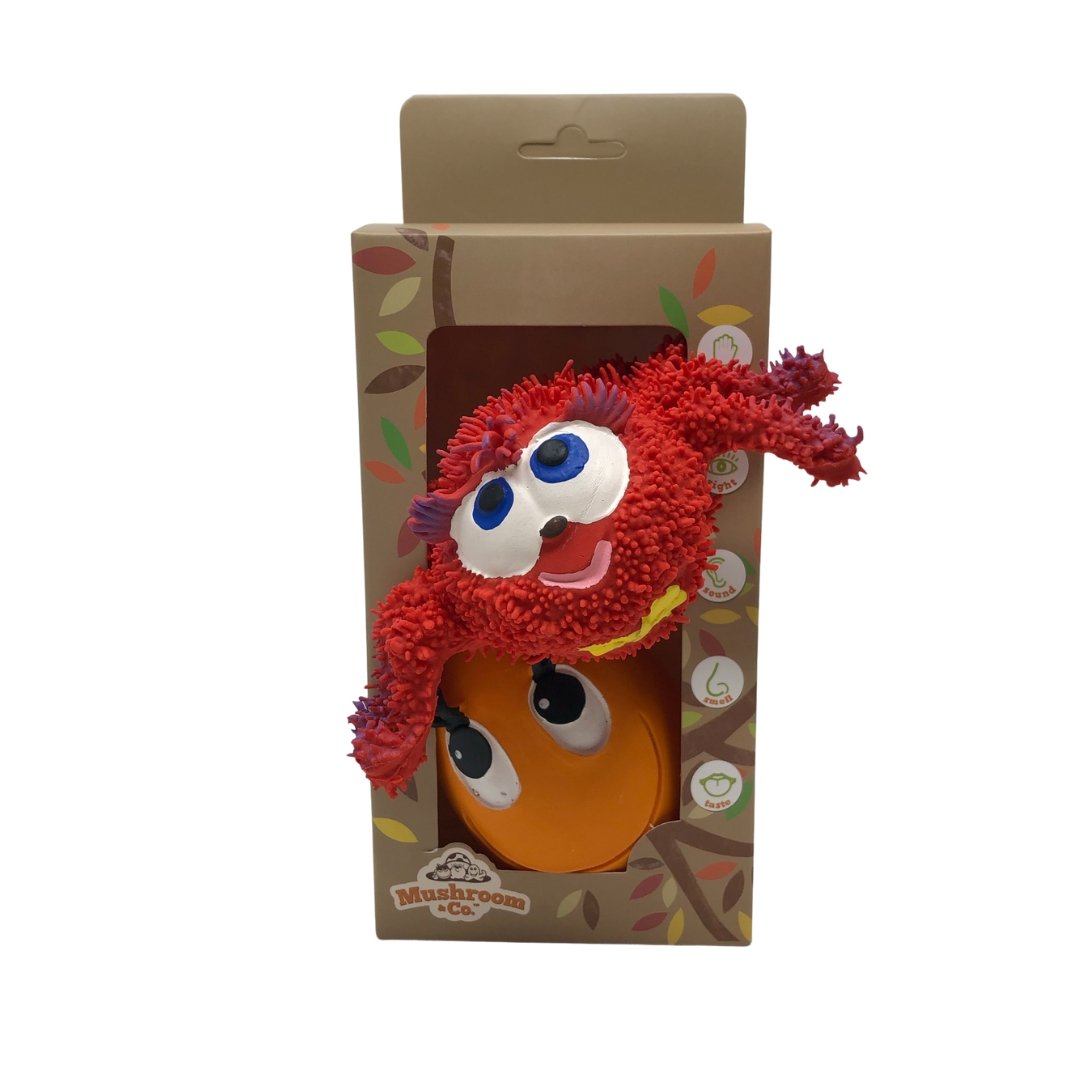 XL OVO Egg Orange &amp; Red Spider 2-Set - Natural Rubber Toys