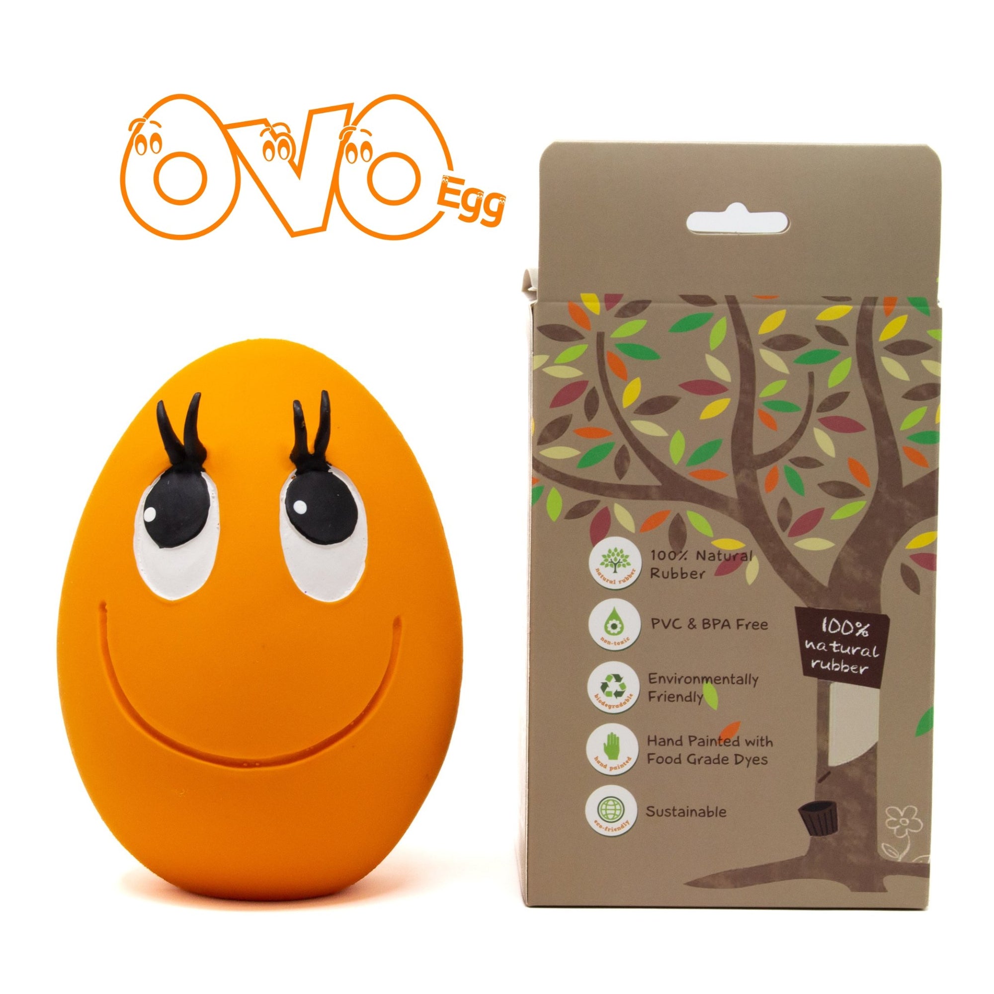 XXL OVO the Egg ORANGE - Natural Rubber Toys