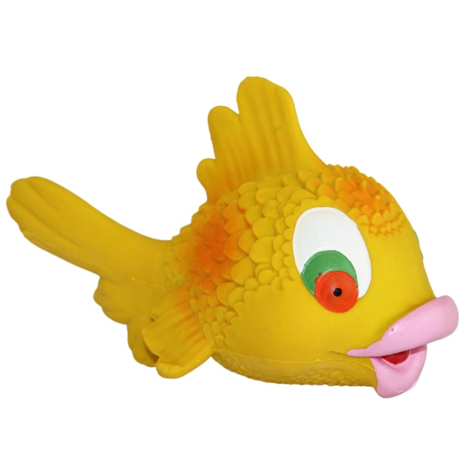 Yellow Curly Bathtime Fish - Natural Rubber Toys